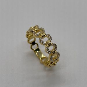 Sterling Silver Gold Circle Ring/ Size 6